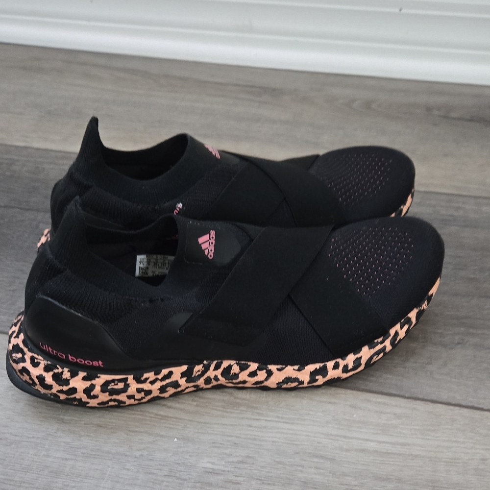 Adidas Women's Black and Pink DNA Core Ultra Boost Shoes